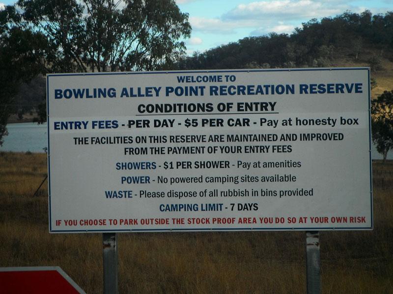 Bowling Alley Point Recreation ReservePayment for camping is at the honesty box when entering the campground